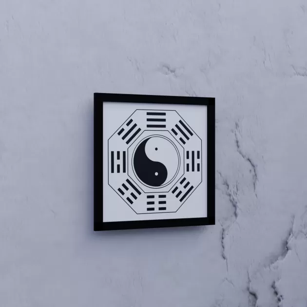 Quadro Baguá 33cm x 33cm - Preto - Acetato